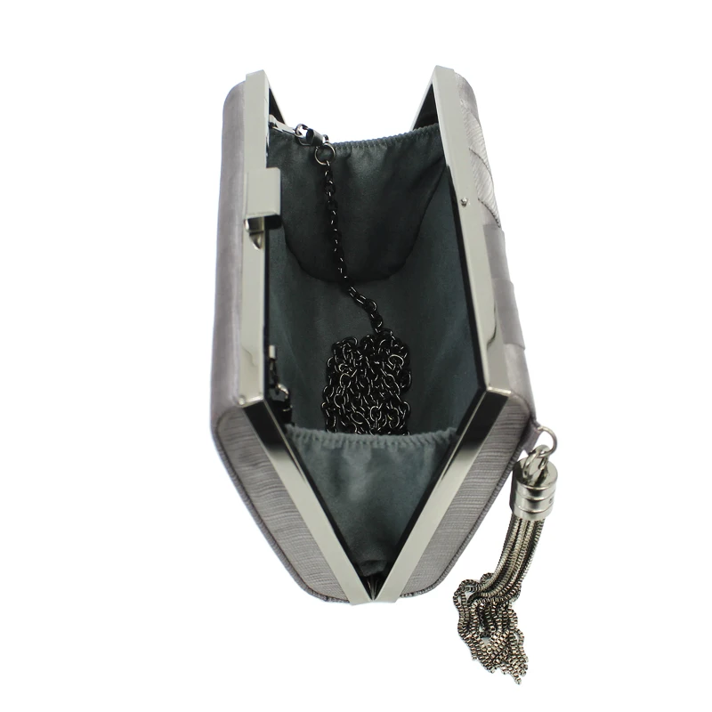 Женская сумка серого цвета cluth bag вечерняя атласные сумки новый дизайн хит продаж