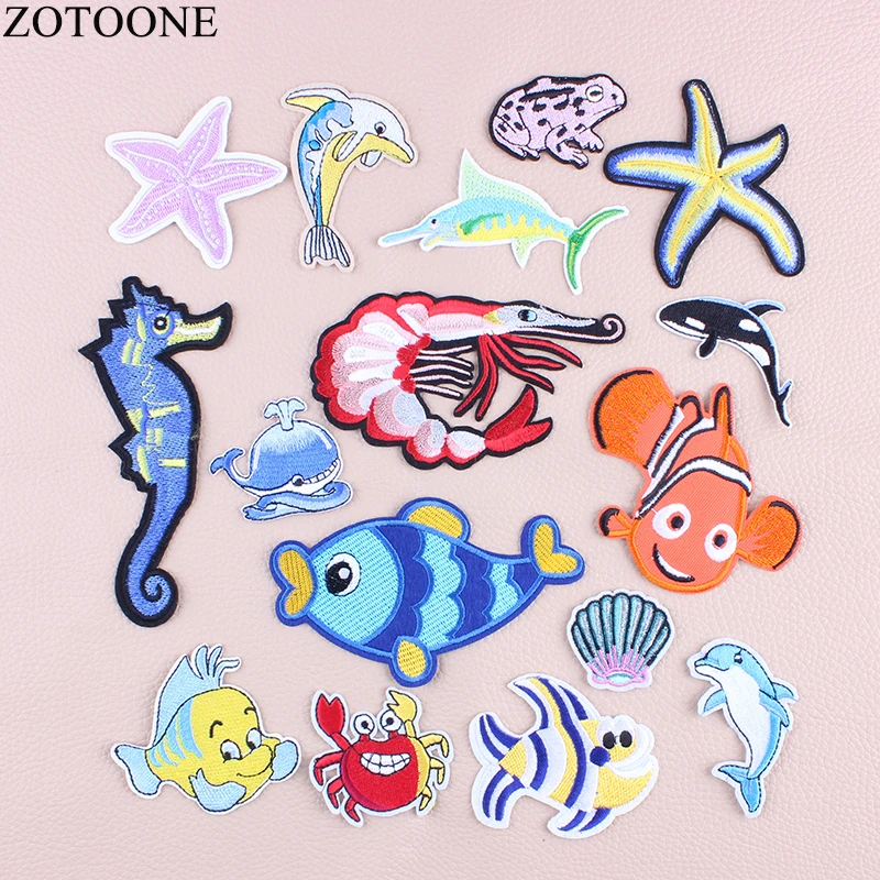 Нашивки ZOTOONE с животными джинсы вышитыми железными нашивками на морскую звезду