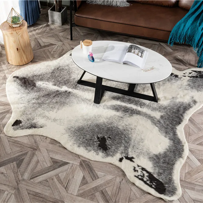 large size 170x220cm cow leopard badger zebraprinted cowhide faux skin leather nonslip antiskid mat carpet for living room free global shipping