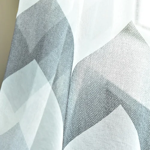Grey Tulle NAPEARL, 1 шт., стильные современные тюлевые шторы для спальни, детей, оконные рамы, волнистые полосы, узор, нить, ткань, прозрачная - Цвет: Grey Tulle