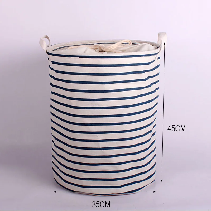 Blue stripes ONEUP Новая Большая сумка для белья, корзины для хранения одежды, домашняя одежда, органайзер, сумка для хранения детских игрушек, домашняя складная корзина для белья - Цвет: Blue stripes