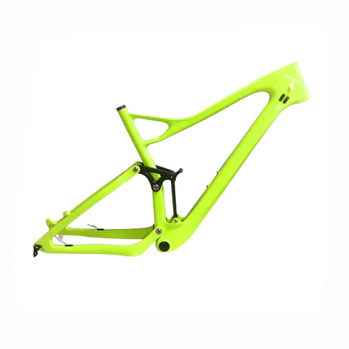 29er полный подвесная карбоновая рама 29er T1000 Carbon MTB горный велосипед рама 142*12 через ось дисковый корпус тормоза - Цвет: Light Yellow Glossy