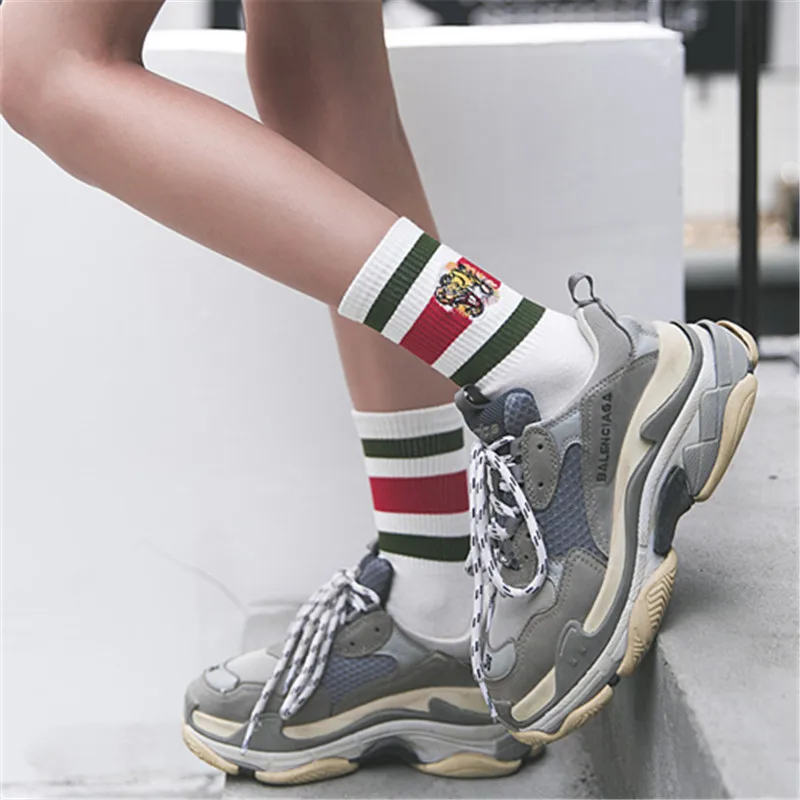 Осенние и зимние harajuku 2018 новые носки до лодыжки женская мода Тигр calcetines mujer sokken