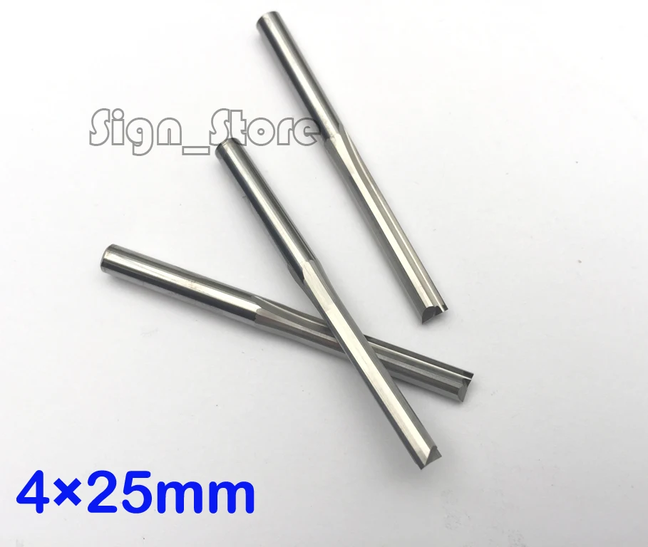 

10pcs Double Flute Straight Slot Endmill Milling Cutter CNC Router Bits 4mm * 25mm