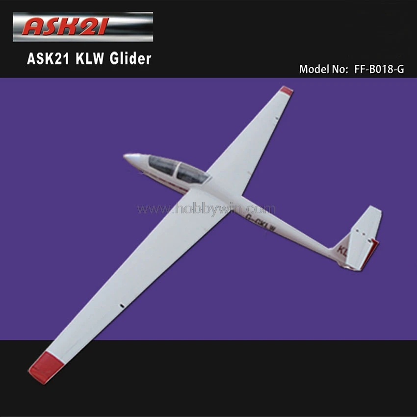FlyFly Hobby RC самолет ASK 21 KLW планер наклона 2600 мм ARF Стекловолоконная модель