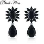 Женские серьги из серебра 2022 пробы с черной шпинелью