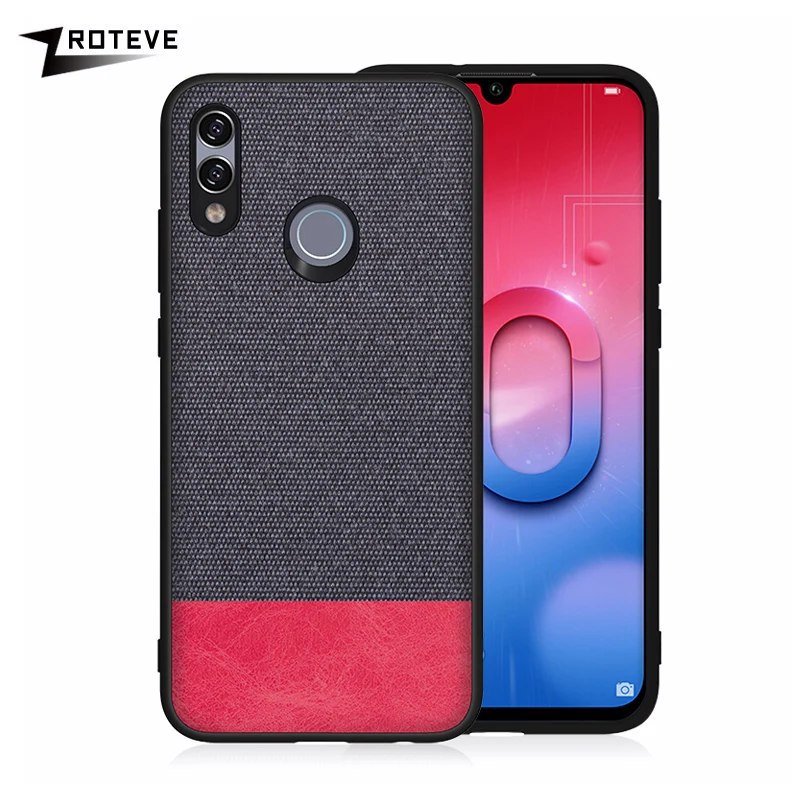 Чехол для Huawei P Smart 2019 мягкая задняя панель из ТПУ с краями модный тканевый чехол
