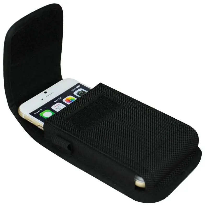 Повседневный нейлоновый чехол-кобура с ремешком на липучке для мобильного