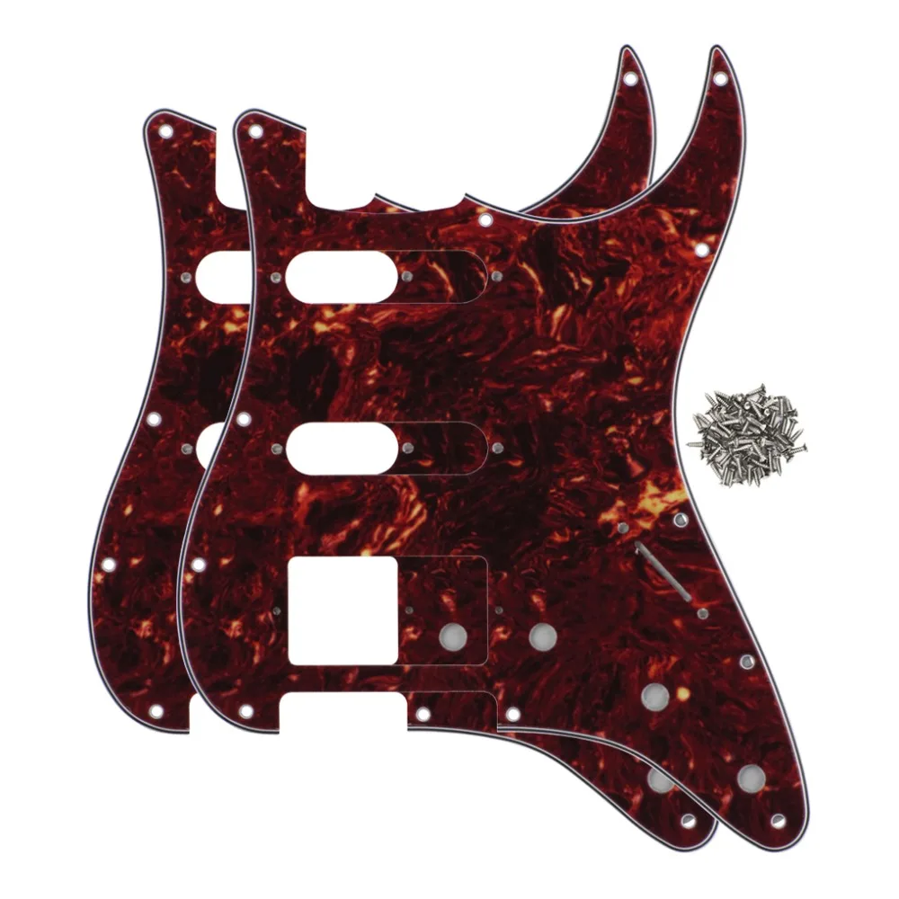 NEW SSH 11 Holes Electric Guitar Pickguard Strat Scratch Plate Red Tortoise 4ply &amp Screws For ST Style | Спорт и развлечения