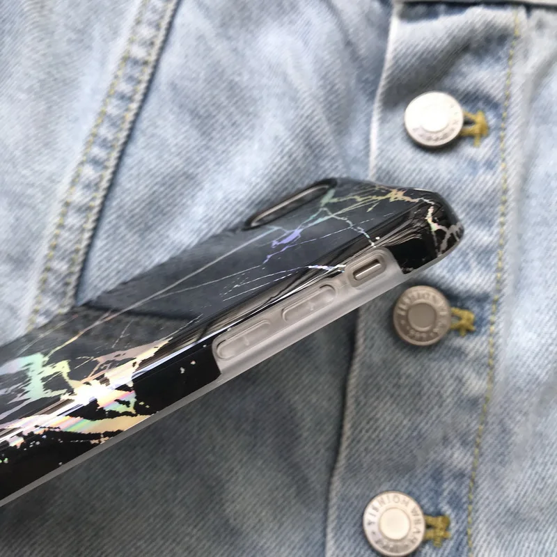 Чехол для телефона Netarlier iphone 7Plus 8Plus черный с мрамором полной защитой экрана