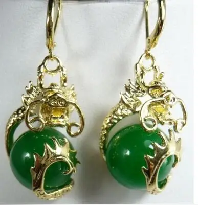 Модные очаровательные женские серьги с драконами Jadeite ювелирные изделия для
