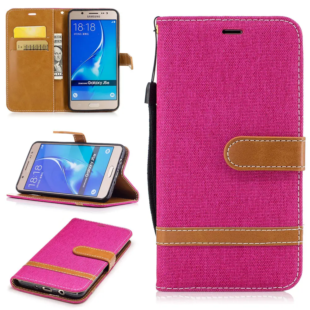 Джинсовый кошелек откидные чехлы книжки для Samsung Galaxy J5 2016 SM J510F (2016) Duos J510FN/DSS J510H/DS