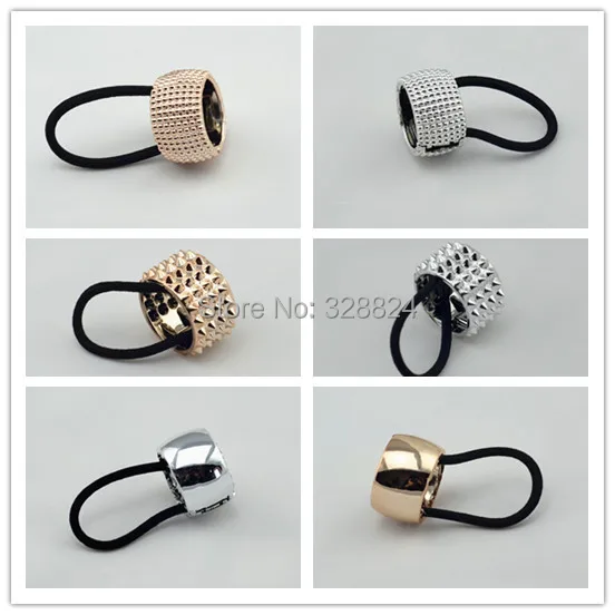 Панк готический поддельные металлические манжеты для волос конский хвост Зажим