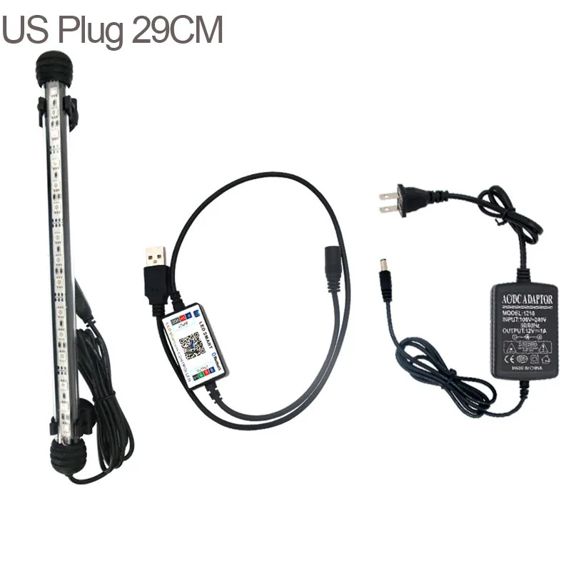 29CM US Plug Погружной светильник для аквариума светодиодный светильник ing RGB светильник для аквариума светодиодный светильник для аквариума водонепроницаемый аквариумный светодиодный светильник ing - Цвет: 29CM US Plug