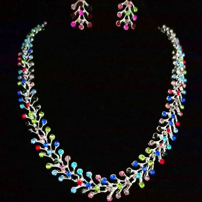 TR design белое золото красочное красивое ожерелье комплекты ювелирных изделий с
