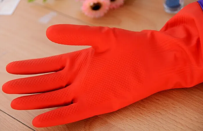 Новинка 2017 бархатные толстые длинные перчатки для мытья посуды резиновые одежда