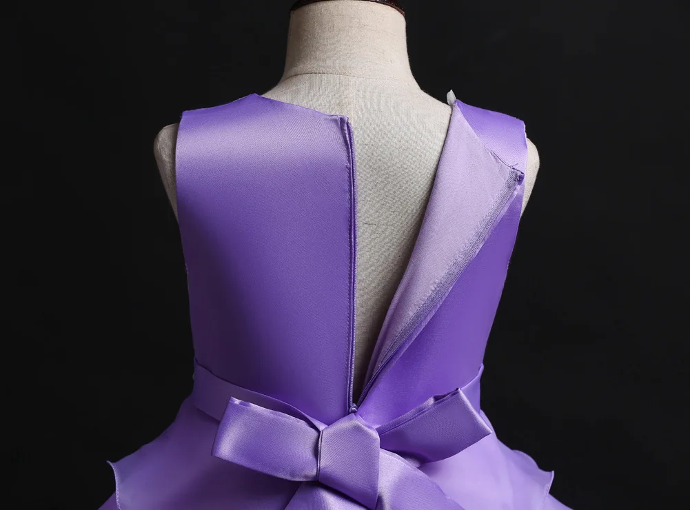 5 6 8 To 15 Years Children Spring Summer Ball Clothing White Blue Lavender Kids Dresses for Girls Party Wear | Детская одежда и