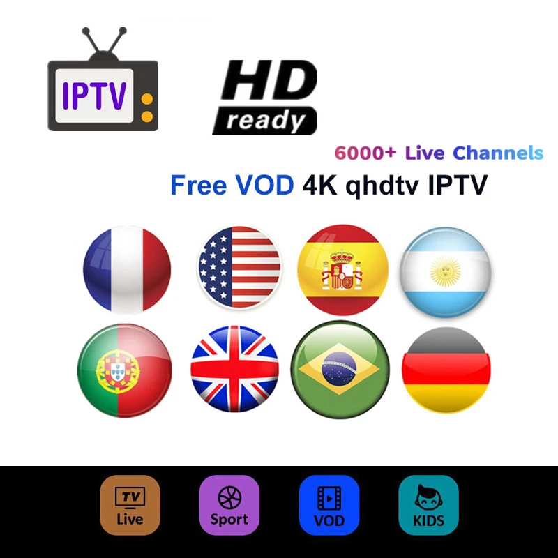 IP ТВ подписка французский ltaly польский Великобритания rocksat для tv 6000 Live HD android iptv