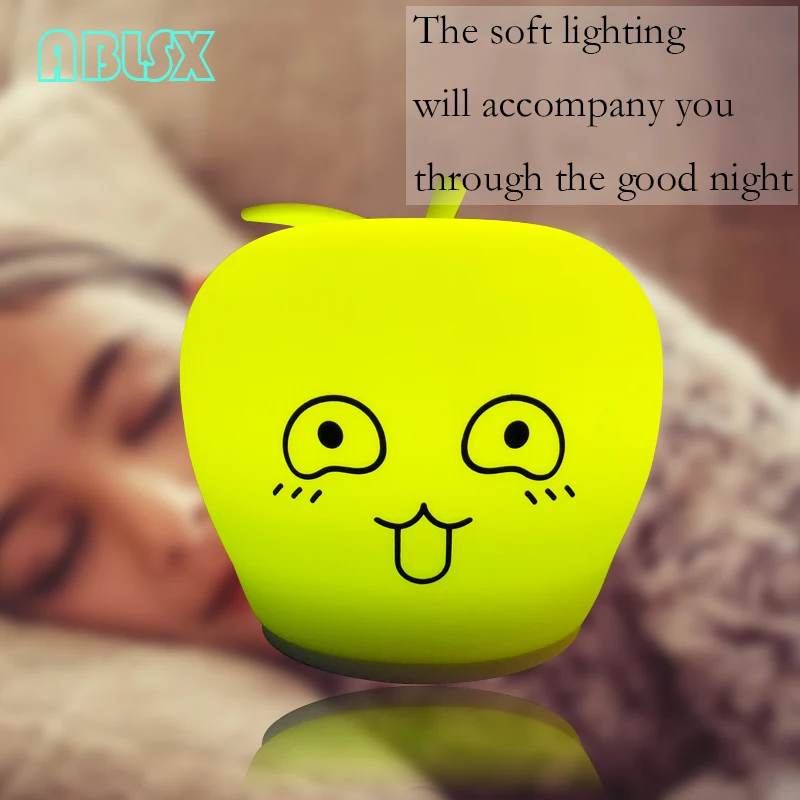 Фруктовый ночник для детей 3D Smirk Apple детские ночные светильники спальни