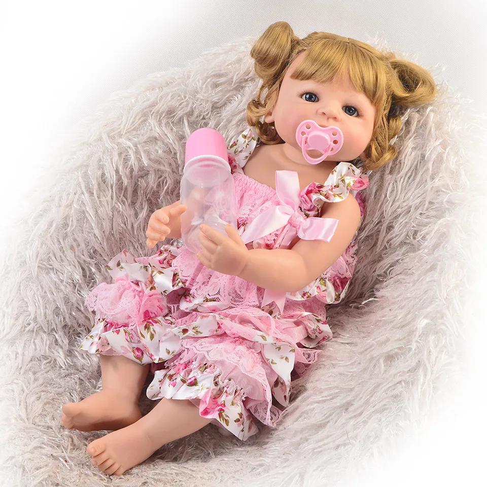 55 см полностью силиконовая виниловая кукла для новорожденных Реалистичная