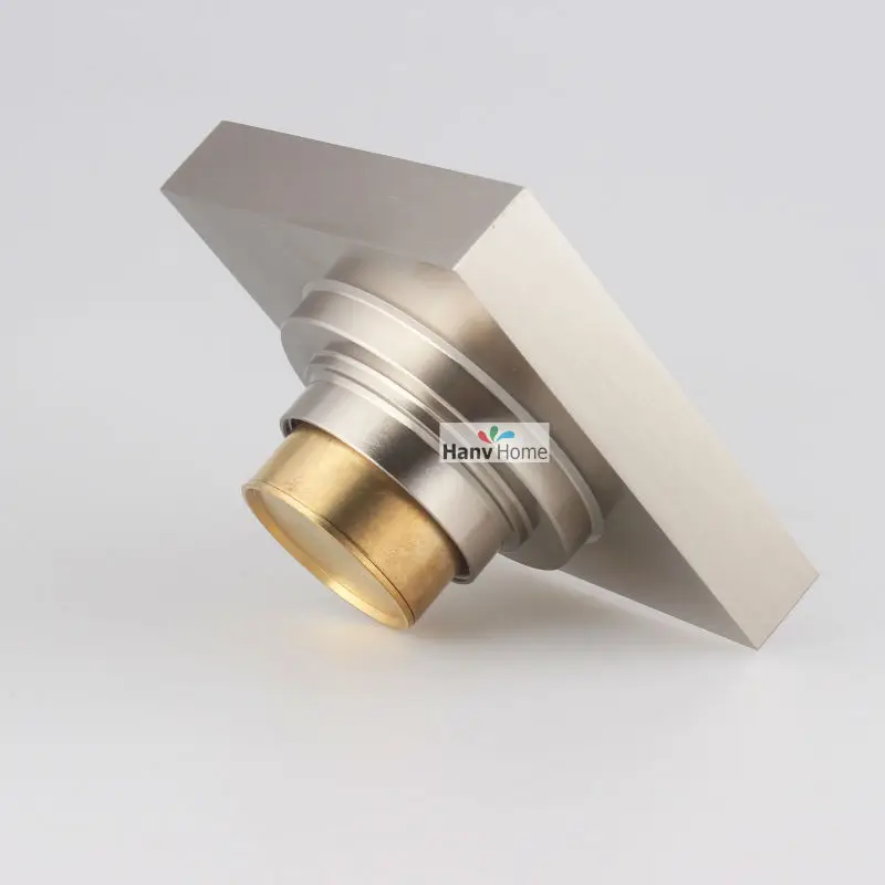 Матовый никель AODEYI Твердый латунный квадратный с защитой от запаха для слива