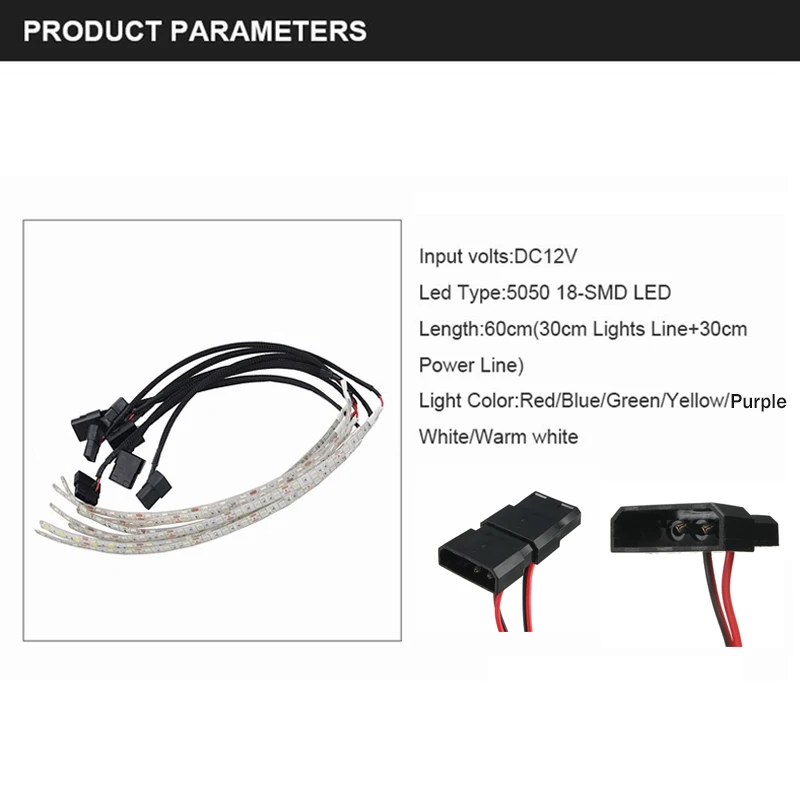 10 шт Gdstime цветные светодиодные фонари для ПК чехол 5050 SMD гибкая светодиодная лента