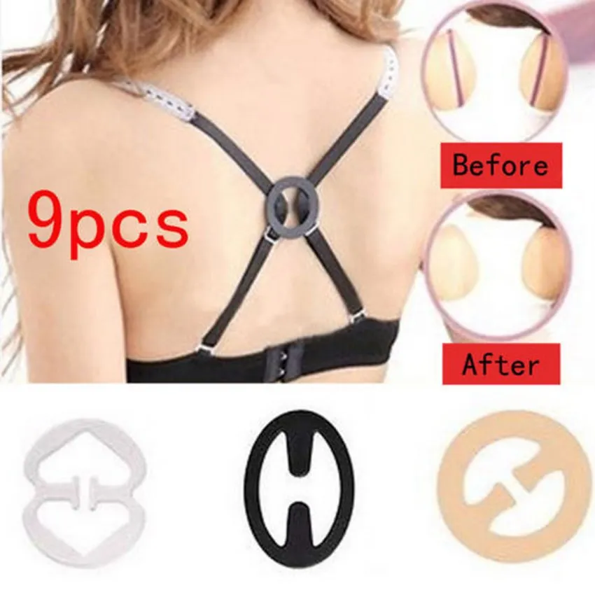 

9x Bra Strap Clipper Push Up Clip Control Cleavage Boost Buckle Sports Racerback