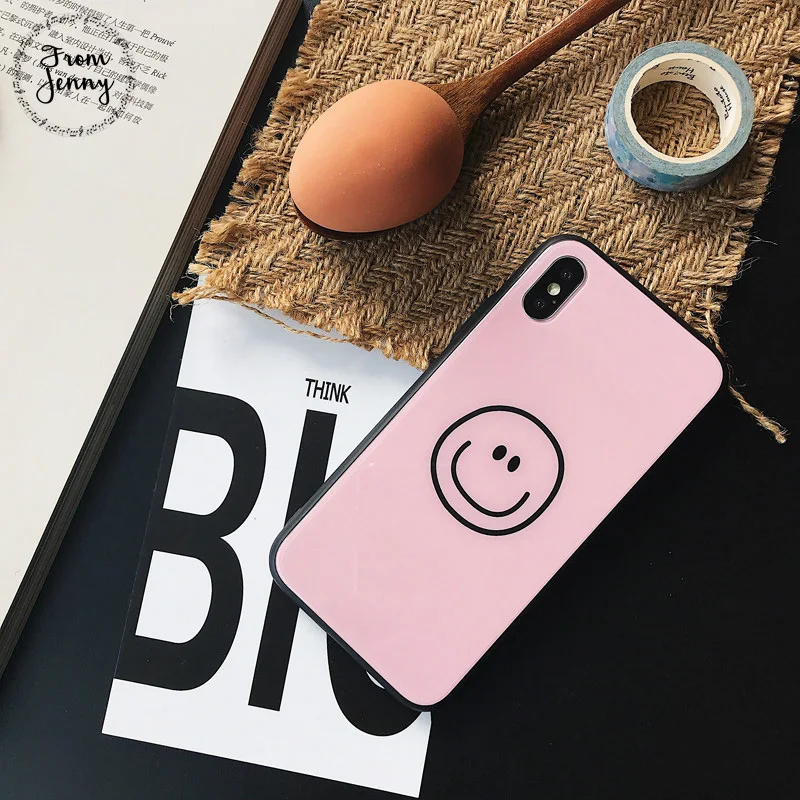 Стеклянный чехол от Jenny White Simle для IPhone 6 6s 6plus 7/7plus милый противоударный жесткий iPhone