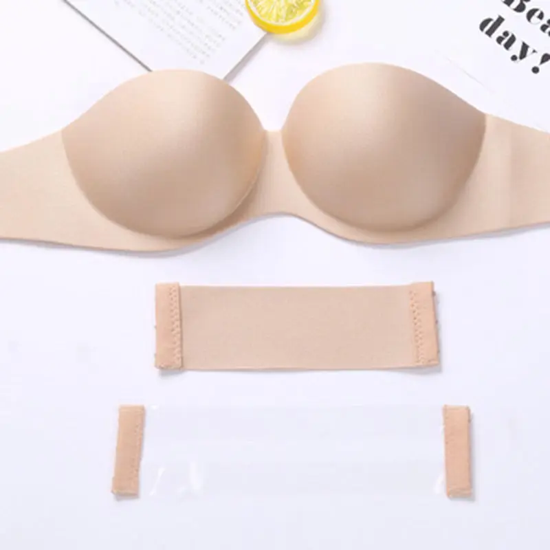 2018 Women Summer Anti Slip Strapless Bra Comfortable and Breathable Push Up 1/2 Cup Size Invisible Bras With Steel Ring New | Женская