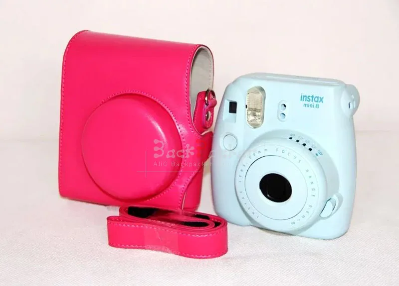 8 цветов сумки для камеры Instax Mini ПУ сумка видеокамеры чехол с плечевым ремнем Fuji