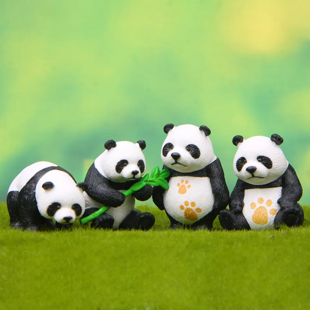 4 шт. Новые Креативные фигурки Kawaii Panda мини ПВХ дошкольные игрушки набор декораций