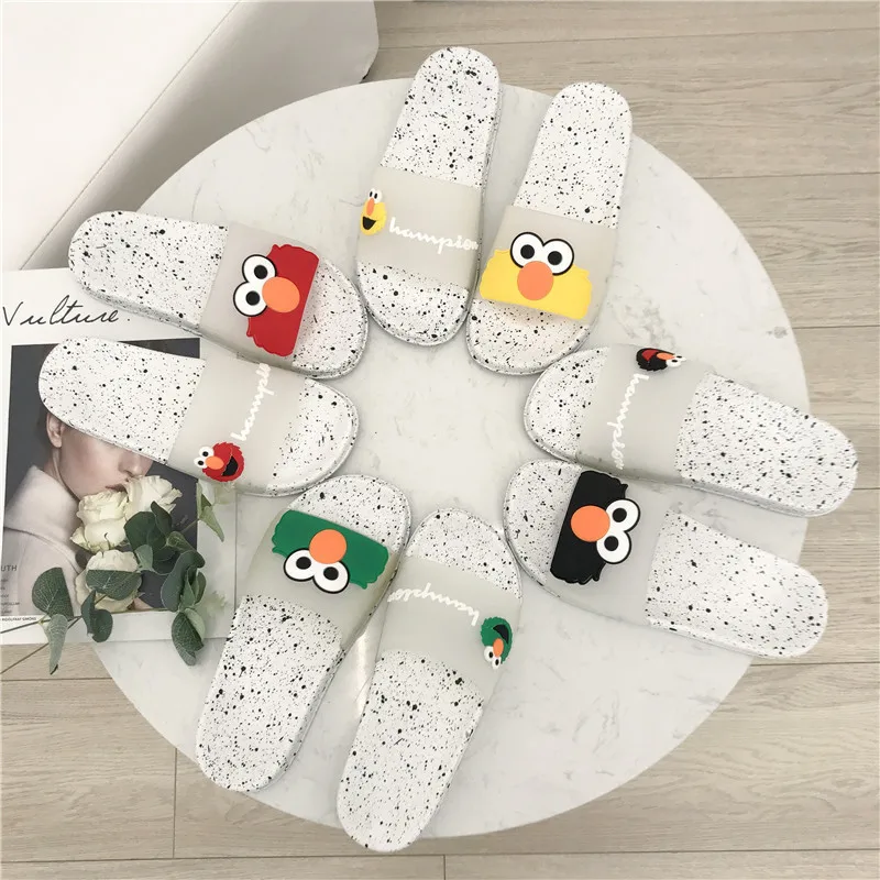 2019 взрывов с героями Улица Сезам Тапочки Летняя одежда совместный тапочки