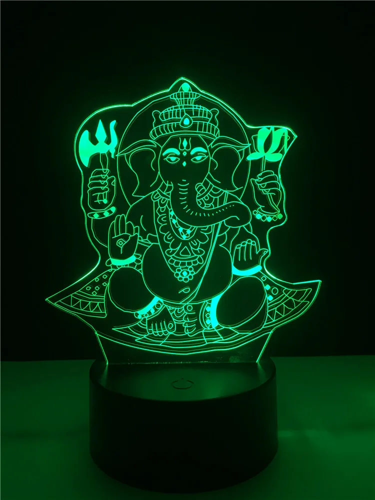 Лампа GAOPIN 3D в форме Будды Креативный светодиодный ночсветильник с USB