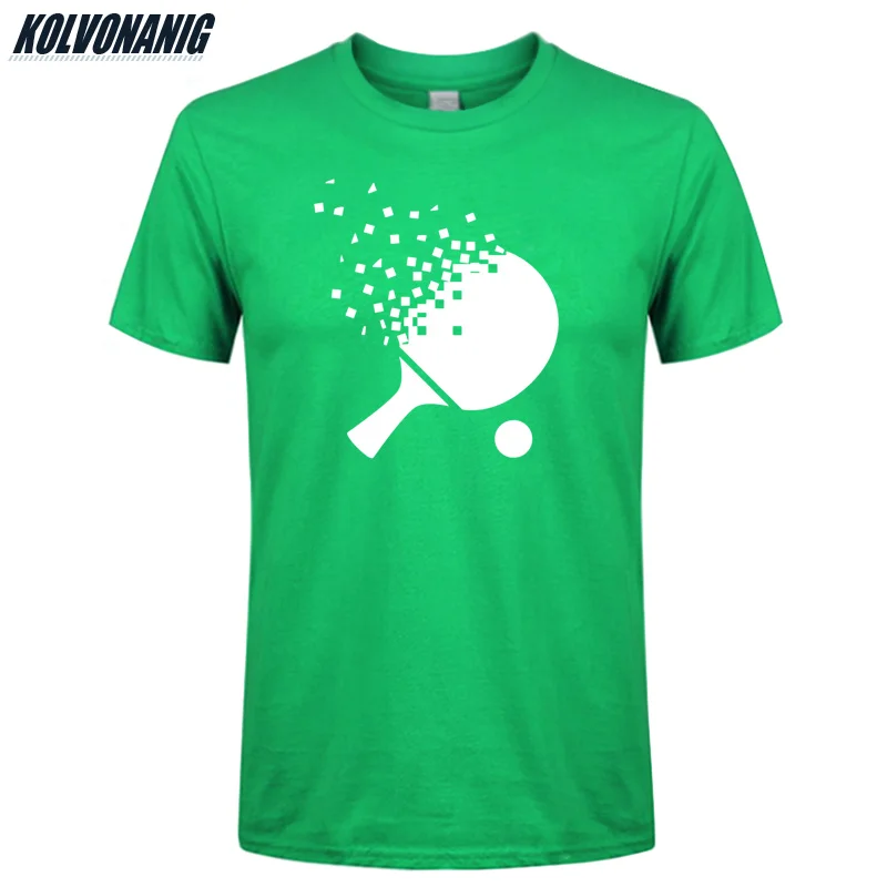 Irish Green 01 Летняя уличная Мужская хлопковая футболка с круглым вырезом и коротким рукавом для фитнеса, Спортивная футболка с забавным принтом для настольного тенниса, мужские футболки размера плюс - Цвет: Irish Green 01