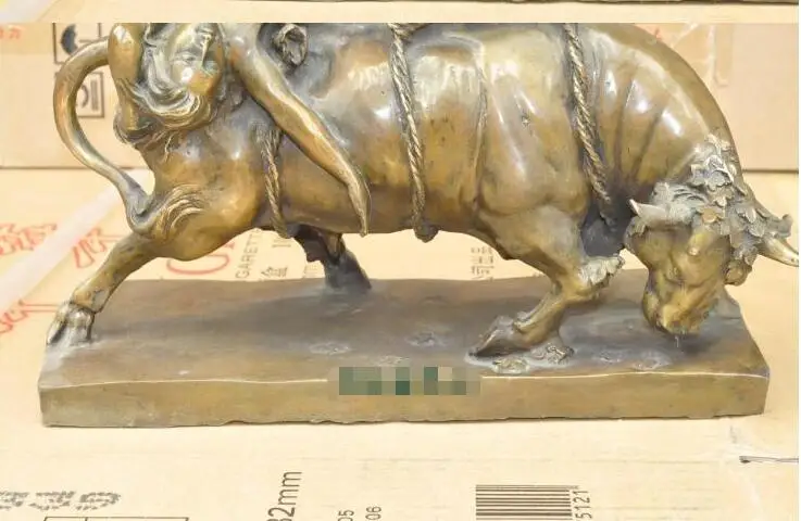 11 &quotЗападная бронзовая медная художественная статуя Belle Binding cattle bull OX Decor