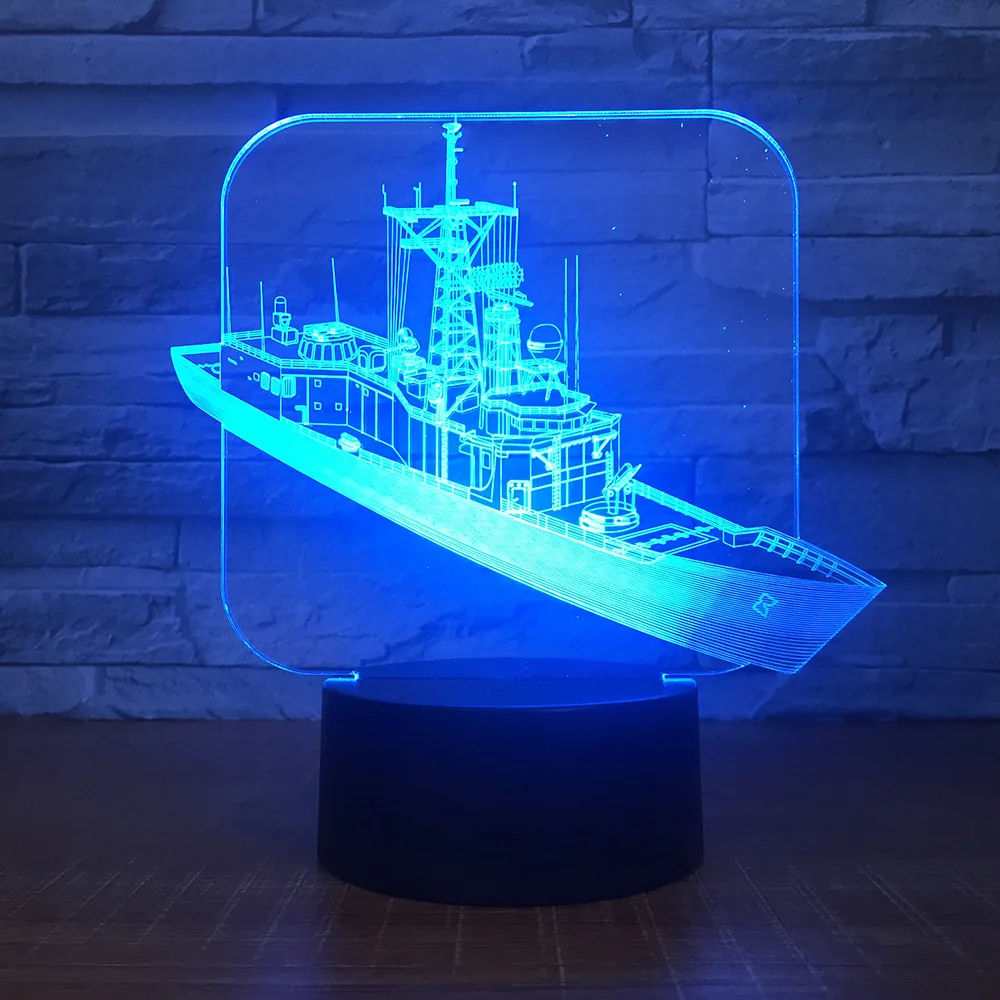 

Destroy Ship 3D LED Night Light Acrylic Bulbing Optical Illusion Table Lamp Lumineuse Baby Sleeping Lighting Room Home Decor
