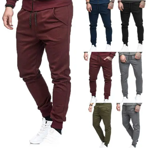 Для мужчин Slim Fit Брюки Костюм Топы регулярные бегунов спортивные тренировочные