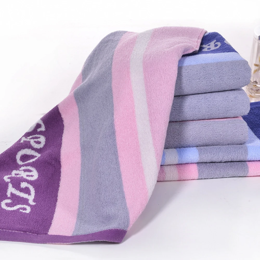 Спорт Ванна Полотенца хлопок 34x110 см поглощения полосатый Quick-dry тренажерный зал Полотенца тоалха-де-кибер плавание путешествия Essiential