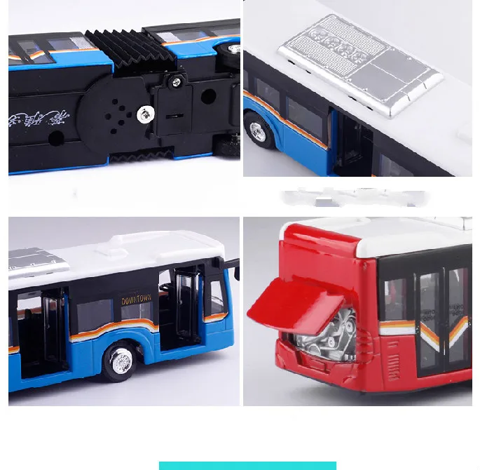 

alloy metal double extension bus model die-cast vehicles children's toy car gift