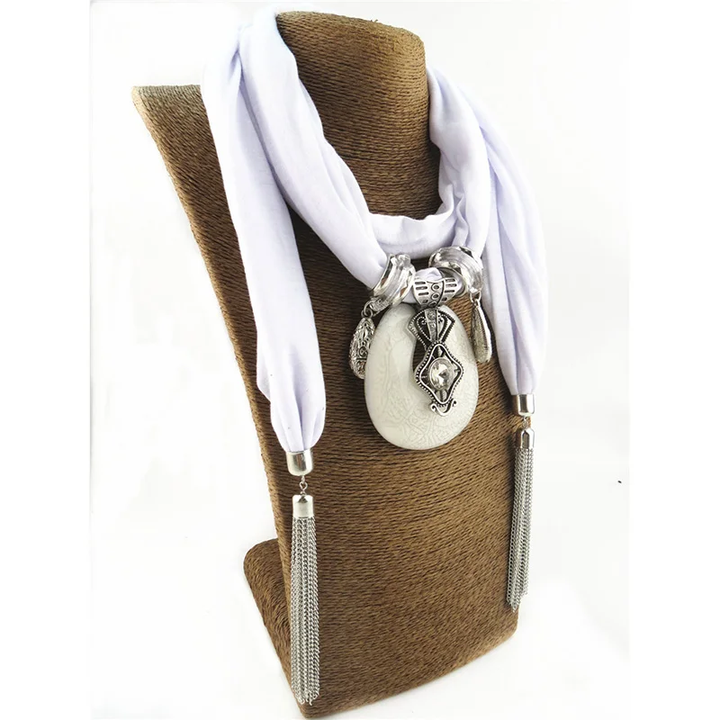 2019 Новый Для женщин Сплошной Цепочки и ожерелья зима теплая Jewelry Кулон шарф