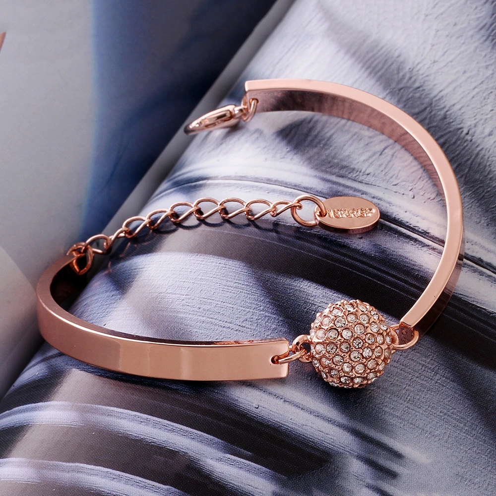 2017 леди Мода элегантный Стиль розовое золото блеск круглой застежкой омар