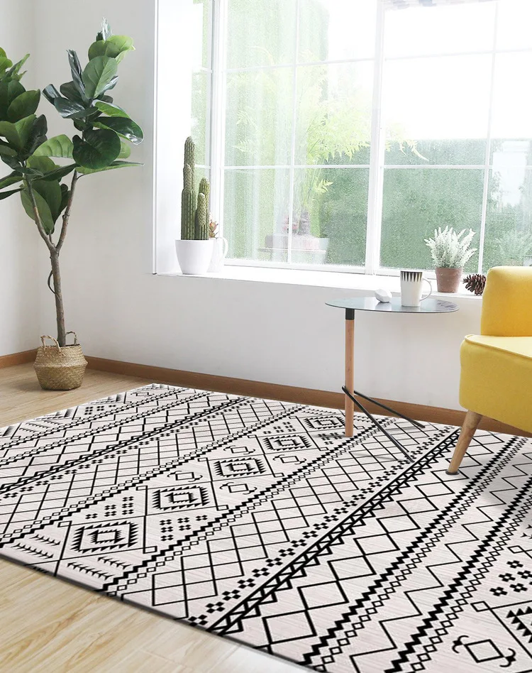 

Zeegle Geometric Pattern Large Carpets For Living Room Anti-slip Sofa Table Floor Mats Washable Home Great Room Rugs Bedroom Mat
