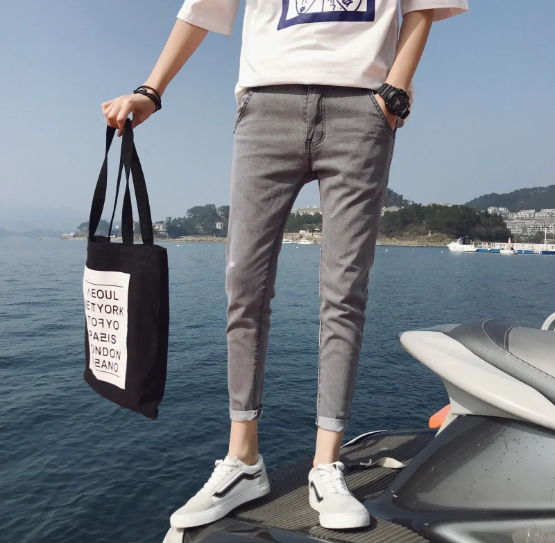 Мужские повседневные джинсы тонкие Стрейчевые брюки весна осень лето 2019|Мужские