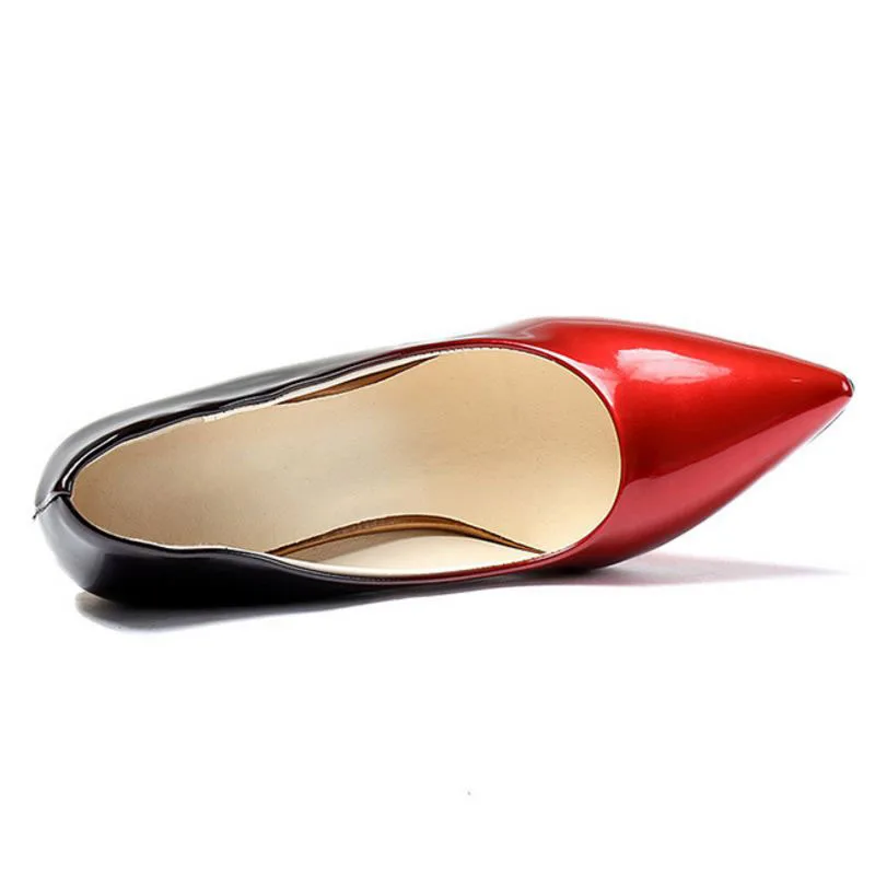 JOJONUNU Women Patent Leather High Heel Shoes Pointed Toe Gradual Change Color Pumps Elegant Footwear Size 34-40 | Обувь