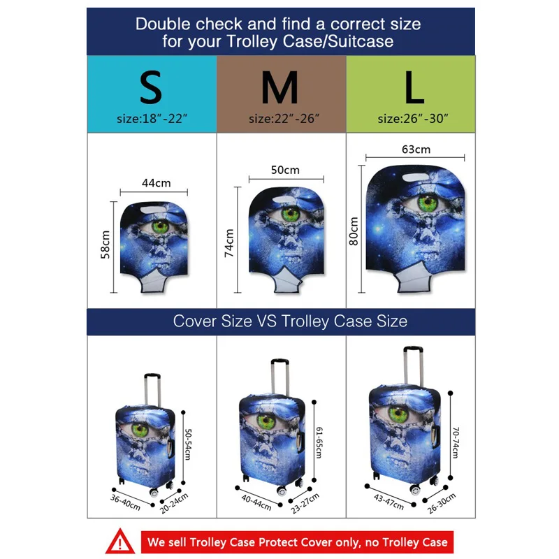 Suitcase Protective Covers Travel Accessories Luggage Case Cover Cartoon Series Print for 18/20/22/24/26/28/30 | Багаж и сумки