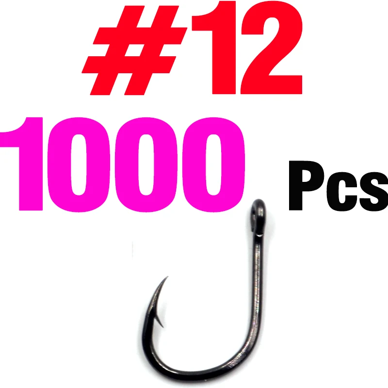 size 12 1000PCS MNFT 500/1000 шт колючий Iseama круглый глазый крючок для ловли карпа размер#6#10#12#15 Высокоуглеродистая сталь круг для ловли карпа - Цвет: size 12 1000PCS