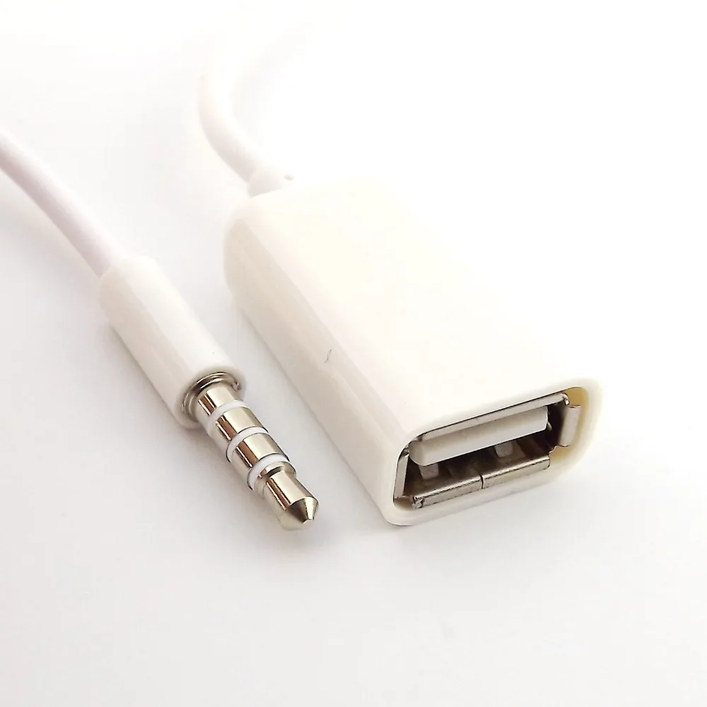 1 шт. 3 5 мм штекер AUX аудио разъем к USB 2 0 A Разъем конвертер адаптер кабель 18 см |
