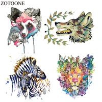 zotoone heat transfer vinyl patch sticker iron on transfer for clothes fabric wolf patches for backpack tiger applique badge e