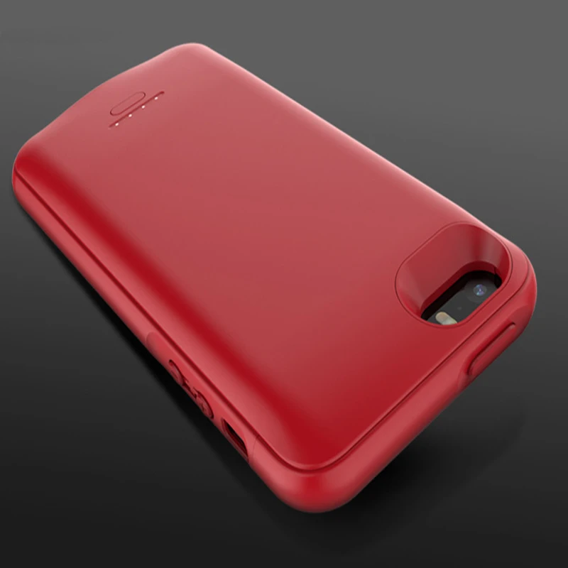 red Для iPhone 5 Чехол для аккумулятора 4000 мАч чехол для зарядного устройства чехол для смартфона внешний аккумулятор для Iphone 5 5S SE чехол для аккумулятора - Цвет: red