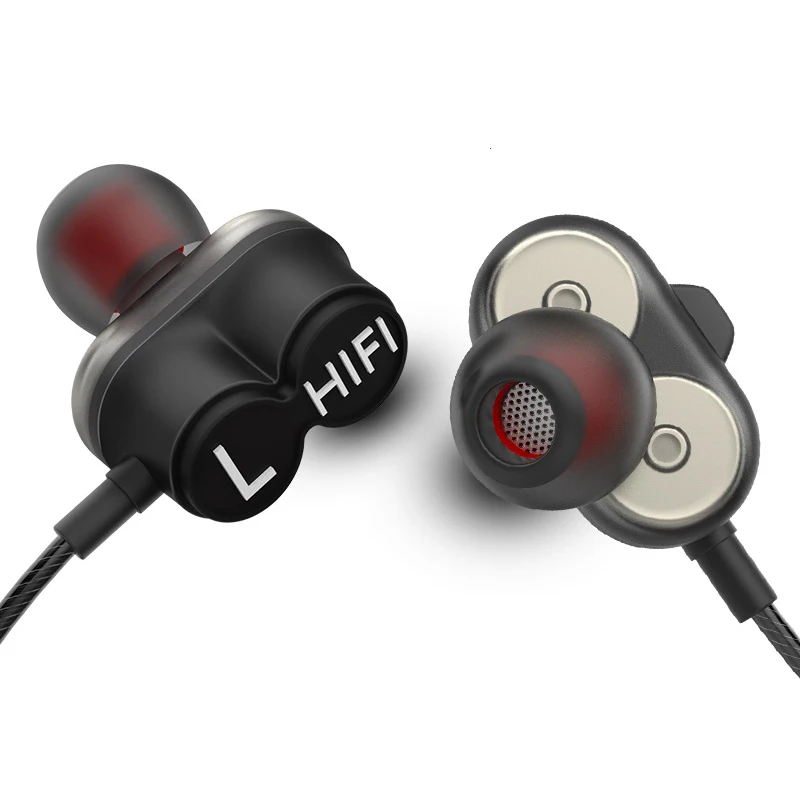 In-Ear проводные наушники 3 5 мм с микрофоном Hi-Fi супер бас двойной драйвер